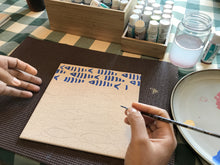 Carregar imagem no visualizador da galeria, Quadro Azulejo Sardinha, Listrado/ Azul- 24x24cm