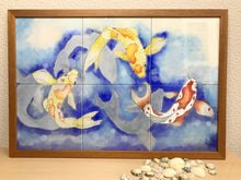 Carregar imagem no visualizador da galeria, Ilustração Carpas, Quadro, Decoração, Reprodução do Original, Gravura, Giclée, Peixes, Edição Limitada, Número de série,