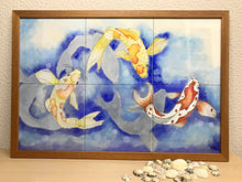 Carregar imagem no visualizador da galeria, Ilustração Carpas, Quadro, Decoração, Reprodução do Original, Gravura, Giclée, Peixes, Edição Limitada, Número de série,