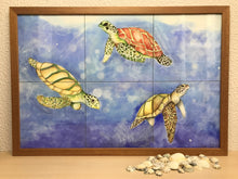 Carregar imagem no visualizador da galeria, Ilustração Tartarugas, Tartarugas marinhas, Fundo do Mar, Quadro, Decoração, Reprodução do Original, Edição Limitada, Número de série,