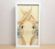 Carregar imagem no visualizador da galeria, Quadro com ilustração, com Moldura, Coelhos, Pop Art, Arte para Pendura, papel foto, Gravura, reprodução, Arte Impressa, Giclée, Decoração