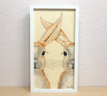 Carregar imagem no visualizador da galeria, Quadro com ilustração, com Moldura, Coelhos, Pop Art, Arte para Pendura, Fine art, Gravura, reprodução, Arte Impressa, Giclée, Decoração