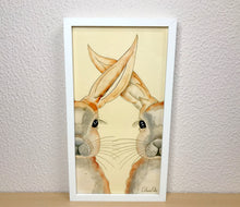 Carregar imagem no visualizador da galeria, Quadro com ilustração, com Moldura, Coelhos, Pop Art, Arte para Pendura, Fine art, Gravura, reprodução, Arte Impressa, Giclée, Decoração