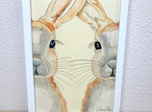 Carregar imagem no visualizador da galeria, Quadro com ilustração, com Moldura, Coelhos, Pop Art, Arte para Pendura, Fine art, Gravura, reprodução, Arte Impressa, Giclée, Decoração