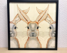 Carregar imagem no visualizador da galeria, Quadro com ilustração, com Moldura, Coelhos, Pop Art, Arte para Pendura, Fine art, Gravura, reprodução, Arte Impressa, Giclée, Decoração