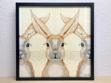 Carregar imagem no visualizador da galeria, Quadro com ilustração, com Moldura, Coelhos, Pop Art, Arte para Pendura, Fine art, Gravura, reprodução, Arte Impressa, Giclée, Decoração
