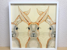 Carregar imagem no visualizador da galeria, Quadro com ilustração, com Moldura, Coelhos, Pop Art, Arte para Pendura, Fine art, Gravura, reprodução, Arte Impressa, Giclée, Decoração