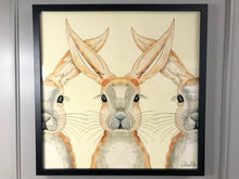 Carregar imagem no visualizador da galeria, Quadro com ilustração, com Moldura, Coelhos, Pop Art, Arte para Pendura, Fine art, Gravura, reprodução, Arte Impressa, Giclée, Decoração