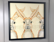 Carregar imagem no visualizador da galeria, Quadro com ilustração, com Moldura, Coelhos, Pop Art, Arte para Pendura, Fine art, Gravura, reprodução, Arte Impressa, Giclée, Decoração