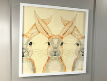 Carregar imagem no visualizador da galeria, Quadro com ilustração, com Moldura, Coelhos, Pop Art, Arte para Pendura, Fine art, Gravura, reprodução, Arte Impressa, Giclée, Decoração