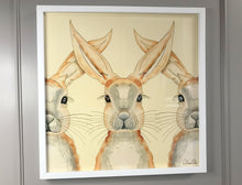 Carregar imagem no visualizador da galeria, Quadro com ilustração, com Moldura, Coelhos, Pop Art, Arte para Pendura, Fine art, Gravura, reprodução, Arte Impressa, Giclée, Decoração