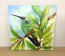 Carregar imagem no visualizador da galeria, Quadro com Pintura pássaro, Beija-Flor, Tela impressa pássaro, Quadro, Tela, Impressão em Tela, Arte, Natureza, Floresta, Pássaros, Aves