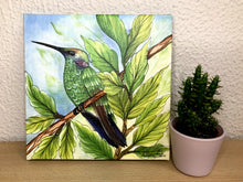 Carregar imagem no visualizador da galeria, Quadro com Pintura pássaro, Beija-Flor, Tela impressa pássaro, Quadro, Tela, Impressão em Tela, Arte, Natureza, Floresta, Pássaros, Aves
