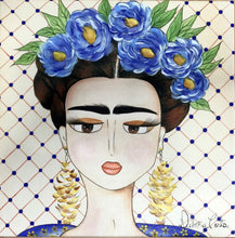 Carregar imagem no visualizador da galeria, Quadro com Pintura Frida, Pop Art, Pintura Pop, frida kahlo, Tela Impressa, Quadro divertido, Tela, Impressão em Tela, Arte, Decoração