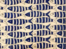 Carregar imagem no visualizador da galeria, Quadro Azulejo Sardinha, Listrado/Azul - 24x24cm
