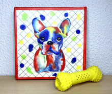 Carregar imagem no visualizador da galeria, Quadro com Pintura cachorro, Pop Art, Pintura Pop, Arte Pop, Cachorro Buldogue, Arte para Pendura, Tela Impressa, Quadro divertido, Dog, Pet