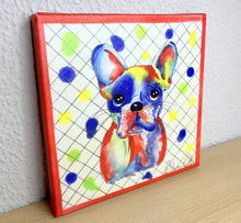 Carregar imagem no visualizador da galeria, Quadro com Pintura cachorro, Pop Art, Pintura Pop, Arte Pop, Cachorro Buldogue, Arte para Pendura, Tela Impressa, Quadro divertido, Dog, Pet