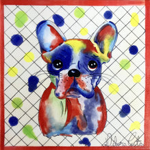 Carregar imagem no visualizador da galeria, Quadro com Pintura cachorro, Pop Art, Pintura Pop, Arte Pop, Cachorro Buldogue, Arte para Pendura, Tela Impressa, Quadro divertido, Dog, Pet