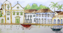 Carregar imagem no visualizador da galeria, Quadro com Pintura Paraty, Pintura Aquarela, Aguarela, Tela Impressa, Quadro, Tela, Impressão em Tela, Arte, arte impressa, Decoração, Edição limitada