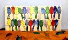Carregar imagem no visualizador da galeria, Quadro com Pintura de Pássaros Coloridas, Pop Art, Pintura Pop, Arte para Pendura, Arte, Quadro divertido, Tela, Impressão em Tela, Pássaros