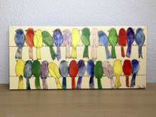 Carregar imagem no visualizador da galeria, Quadro com Pintura de Pássaros Coloridas, Pop Art, Pintura Pop, Arte para Pendura, Arte, Quadro divertido, Tela, Impressão em Tela, Pássaros