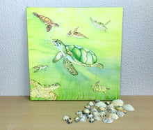Carregar imagem no visualizador da galeria, Quadro com Pintura de Tartarugas, Tela impressa de Tartarugas, Quadro em Tela, Impressão em Tela, Arte, Natureza, Tartarugas Marinhas