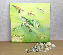 Carregar imagem no visualizador da galeria, Quadro com Pintura de Tartarugas, Tela impressa de Tartarugas, Quadro em Tela, Impressão em Tela, Arte, Natureza, Tartarugas Marinhas