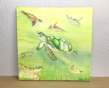 Carregar imagem no visualizador da galeria, Quadro com Pintura de Tartarugas, Tela impressa de Tartarugas, Quadro em Tela, Impressão em Tela, Arte, Natureza, Tartarugas Marinhas