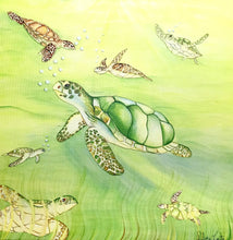 Carregar imagem no visualizador da galeria, Quadro com Pintura de Tartarugas, Tela impressa de Tartarugas, Quadro em Tela, Impressão em Tela, Arte, Natureza, Tartarugas Marinhas