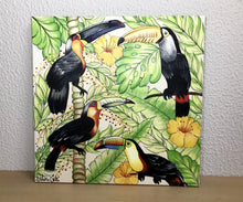 Carregar imagem no visualizador da galeria, Quadro com Pintura de Pássaro Tropical e Exótico, Tela, quadro, Tela impressa de pássaros, Impressão em Tela, Art, Tucanos, Pássaro Tropical