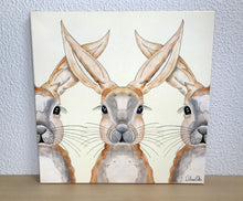 Carregar imagem no visualizador da galeria, Quadro com Pintura Coelhos, Pop Art, Pintura Pop, Coelhos, Arte para Pendura, Arte Figurativa, Quadro divertido, Tela, Impressão em Tela