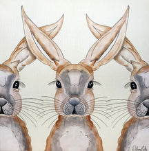 Carregar imagem no visualizador da galeria, Quadro com Pintura Coelhos, Pop Art, Pintura Pop, Coelhos, Arte para Pendura, Arte Figurativa, Quadro divertido, Tela, Impressão em Tela
