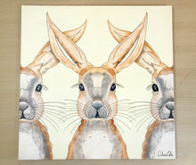 Carregar imagem no visualizador da galeria, Quadro com Pintura Coelhos, Pop Art, Pintura Pop, Coelhos, Arte para Pendura, Arte Figurativa, Quadro divertido, Tela, Impressão em Tela
