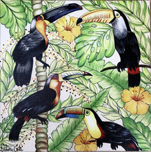 Carregar imagem no visualizador da galeria, Quadro com Pintura de Pássaro Tropical e Exótico, Tela, quadro, Tela impressa de pássaros, Impressão em Tela, Art, Tucanos, Pássaro Tropical