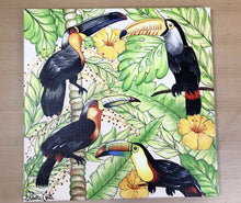 Carregar imagem no visualizador da galeria, Quadro com Pintura de Pássaro Tropical e Exótico, Tela, quadro, Tela impressa de pássaros, Impressão em Tela, Art, Tucanos, Pássaro Tropical