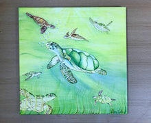 Carregar imagem no visualizador da galeria, Quadro com Pintura de Tartarugas, Tela impressa de Tartarugas, Quadro em Tela, Impressão em Tela, Arte, Natureza, Tartarugas Marinhas