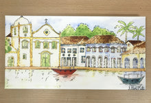 Carregar imagem no visualizador da galeria, Quadro com Pintura Paraty, Pintura Aquarela, Aguarela, Tela Impressa, Quadro, Tela, Impressão em Tela, Arte, arte impressa, Decoração, Edição limitada