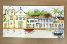 Carregar imagem no visualizador da galeria, Quadro com Pintura Paraty, Pintura Aquarela, Aguarela, Tela Impressa, Quadro, Tela, Impressão em Tela, Arte, arte impressa, Decoração, Edição limitada