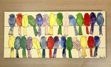Carregar imagem no visualizador da galeria, Quadro com Pintura de Pássaros Coloridas, Pop Art, Pintura Pop, Arte para Pendura, Arte, Quadro divertido, Tela, Impressão em Tela, Pássaros