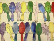 Carregar imagem no visualizador da galeria, Quadro com Pintura de Pássaros Coloridas, Pop Art, Pintura Pop, Arte para Pendura, Arte, Quadro divertido, Tela, Impressão em Tela, Pássaros