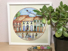 Carregar imagem no visualizador da galeria, Ilustração Naif, Arte Naif, Pintura de Casinhas, Quadro Decorativo, Reprodução Original, Edição Limitada, Número de série, Fineart, Giclée