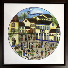 Carregar imagem no visualizador da galeria, Ilustração Naif, Arte Naif, Pintura de Casinhas, Quadro Decorativo, Reprodução Original, Edição Limitada, Número de série, Fineart, Giclée