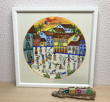 Carregar imagem no visualizador da galeria, Ilustração Naif, Arte Naif, Pintura de Casinhas, Quadro Decorativo, Reprodução Original, Edição Limitada, Número de série, Fineart, Giclée