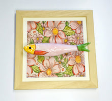 Carregar imagem no visualizador da galeria, Quadro Azulejo Sardinha, Floral Rosa - 24x24cm