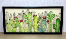 Carregar imagem no visualizador da galeria, Quadro com ilustração, com Moldura, Cactos, Pop Art, Decoração, Arte para Pendura, Fine art, Gravura, reprodução, Arte Impressa, Giclée