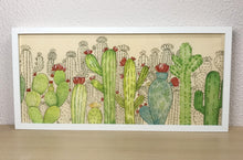 Carregar imagem no visualizador da galeria, Quadro com ilustração, com Moldura, Cactos, Pop Art, Decoração, Arte para Pendura, Fine art, Gravura, reprodução, Arte Impressa, Giclée