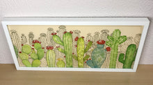 Carregar imagem no visualizador da galeria, Quadro com ilustração, com Moldura, Cactos, Pop Art, Decoração, Arte para Pendura, Fine art, Gravura, reprodução, Arte Impressa, Giclée