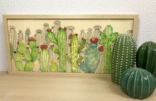 Carregar imagem no visualizador da galeria, Quadro com ilustração, com Moldura, Cactos, Pop Art, Decoração, Arte para Pendura, Papel Fotografico, reprodução, Arte Impressa, Giclée
