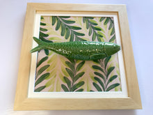 Carregar imagem no visualizador da galeria, Quadro Azulejo Sardinha, Folhagem Verde/ Verde- 24x24cm