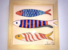 Carregar imagem no visualizador da galeria, Quadro Azulejo Sardinha, Divertidas/ Trio/ Super Colorido - 24x24cm